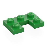 Plate 2 × 3 with 1 × 1 Cutout Bright Green