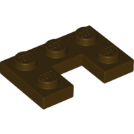 Plate 2 × 3 with 1 × 1 Cutout Dark Brown