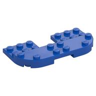 Plate Round Corners Double 4 × 8 with 2 × 2 Cutout and 2 × 8 Raised Studs, Reduces Nubs Blau