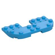 Plate Round Corners Double 4 × 8 with 2 × 2 Cutout and 2 × 8 Raised Studs, Reduces Nubs Dark Azure