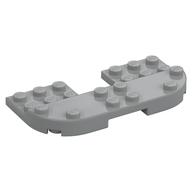 Plate Round Corners Double 4 × 8 with 2 × 2 Cutout and 2 × 8 Raised Studs, Reduces Nubs Light Bluish Gray
