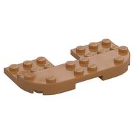 Plate Round Corners Double 4 × 8 with 2 × 2 Cutout and 2 × 8 Raised Studs, Reduces Nubs Mittelnougat