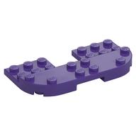 Plate Round Corners Double 4 × 8 with 2 × 2 Cutout and 2 × 8 Raised Studs, Reduces Nubs Dunkellila