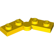 Hinge Plate 1 × 4 Swivel Top / Base - Solid Clip [Complete Assembly] Yellow