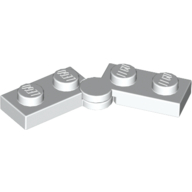 Hinge Plate 1 × 4 Swivel Top / Base - Solid Clip [Complete Assembly] Weiß