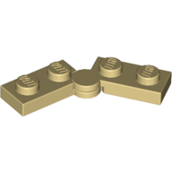 Hinge Plate 1 × 4 Swivel Top / Base - Solid Clip [Complete Assembly] Beige
