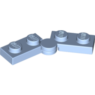 Hinge Plate 1 × 4 Swivel Top / Base - Solid Clip [Complete Assembly] Leuchtendes Hellblau