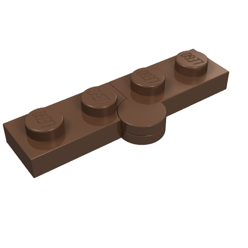 Hinge Plate 1 × 4 Swivel Top / Base - Solid Clip [Complete Assembly] Brown