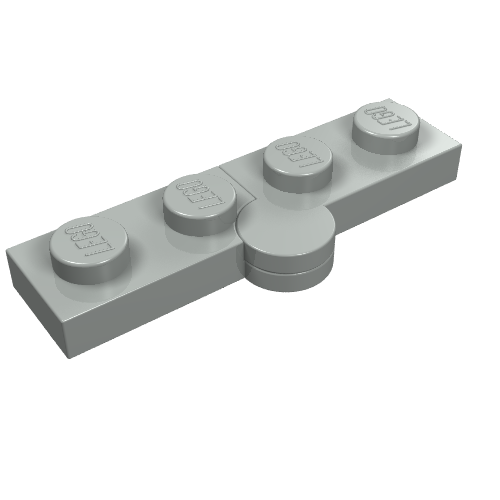 Hinge Plate 1 × 4 Swivel Top / Base - Solid Clip [Complete Assembly] Light Gray