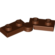 Hinge Plate 1 × 4 Swivel Top / Base - Solid Clip [Complete Assembly] Reddish Brown