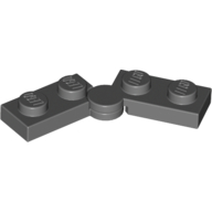 Hinge Plate 1 × 4 Swivel Top / Base - Solid Clip [Complete Assembly] Dunkelblaugrau
