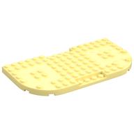 Plate Special 8 × 16 × 2/3, Two Rounded Corners, Reduced Stud Sections Bright Light Yellow