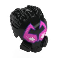 Hair and Mask, Two Thick Braids, Dark Pink Visor, White Eyes, Dark Purple Trim Print Schwarz