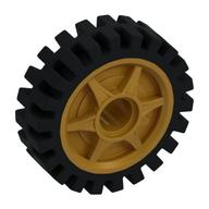 Felge 24 × 7 mit schwarz Reifen Perlgold