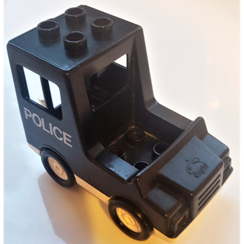 Duplo Van / Paddy Wagon, with White Base, and 'POLICE' Print Schwarz