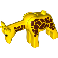 Duplo Tier Giraffe erwachsen, dichte Flecken (bedruckt) in Gelb