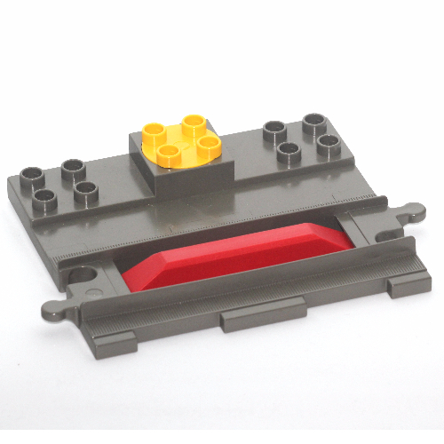 Duplo Train Track Start / Stop Dark Gray
