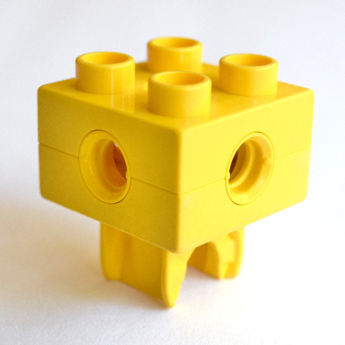 Duplo Toolo Brick 2 × 2 with Holes and Clip on Bottom