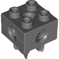 Duplo Toolo Brick 2 × 2 with Holes and Clip on Bottom Dark Bluish Gray
