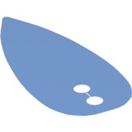 Decorative Shape, Rounded with 1 Point, and 2 Holes Medium Blue