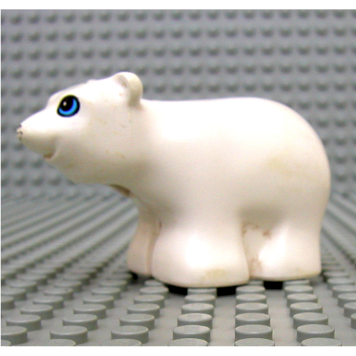 Duplo Animal Polar Bear Cub with Round Eyes Print [No Base] Weiß
