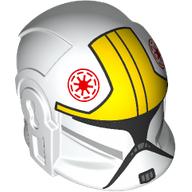 Helmet Clone Pilot with Yellow Markings, Red Symbol print Weiß