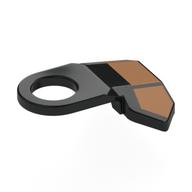 Minifig Neckwear Pauldron with Dark Orange print Black