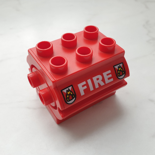Duplo Water Container with White 'FIRE' and Fire Logo Print Rot