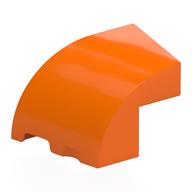 Stein keilförmig, gebogen 3 × 2 × 1 2/3 mit Noppe Kerbe links in Orange