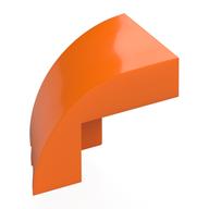 Brick Wedged, Curved 3 × 2 × 1 2/3 with Stud Notch Right Orange