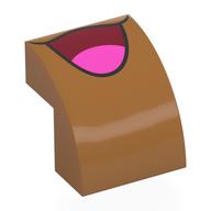 Brick Curved 2 × 2 × 1 2/3 with Open Dark Red Mouth, Bright Pink Tongue print Mittelnougat