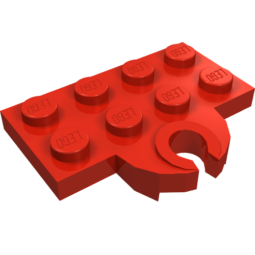 Plate Special 2 × 4 with Train Coupler, Open for Magnet [Reinforced] Rot