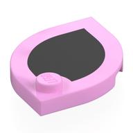 Plate Special 3 × 3 with Rounded Corners, 1 Stud with Black Print Bright Pink