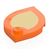 Plate Special 3 × 3 with Rounded Corners, 1 Stud with Bright Light Orange Surface print Orange