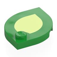 Plate Special 3 × 3 with Rounded Corners, 1 Stud with Yellowish Green Surface print Bright Green