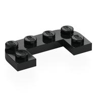 Plate Round Half 2 × 4 with 1 × 2 Cutout Black
