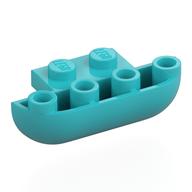 Brick Round, Curved Inverted Triple 1 × 3 × 1 with 1 × 2 Extension Medium Azure