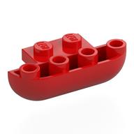 Brick Round, Curved Inverted Triple 1 × 3 × 1 with 1 × 2 Extension in Rot