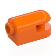 Stein rund, gebogen 1 × 2 mit Seite Noppe, Stange Orange
