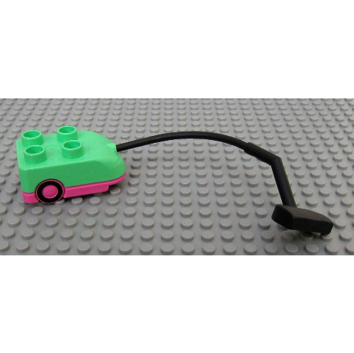 Duplo Vacuum Cleaner with Medium Dark Pink Base Medium Green