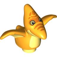 Duplo Dinosaur Pteranodon with Orange Spots and Stripes, and Bright Light Yellow Chest and Underwing Print Bright Light Orange