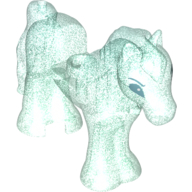 Animal, Horse with 1 × 1 Cut Out with Stud and Blue Eyes print Opal Trans-Light Blue