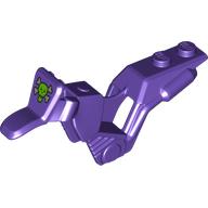 Fairing, Motorcycle, Dirt Bike with 1 × 2 Studs and Green Skull and Crossbones Print Dunkellila