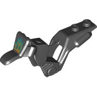 Fairing, Motorcycle, Dirt Bike with 1 × 2 Studs and Dark Turquoise and Orange Flames Print Black