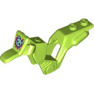 Fairing, Motorcycle, Dirt Bike with 1 × 2 Studs and Bear Head Print Lime