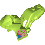 Fairing, Motorcycle, Racing (Sport) Bike with 1 × 2 Studs and Coral and Dark Azure Paint Splotch Print Limette