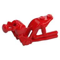 Verkleidung, Motorrad, Vintage mit Auspuffen Rot