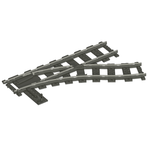 Vehicle Track, Train, 9V Switch Point Right Dunkelgrau