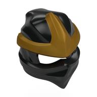 Wrap with Forehead Ridge with Gold 3 Point Emblem, Bow in Back pattern Schwarz