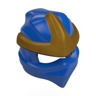 Wrap with Forehead Ridge with Gold 3 Point Emblem, Bow in Back pattern Blue